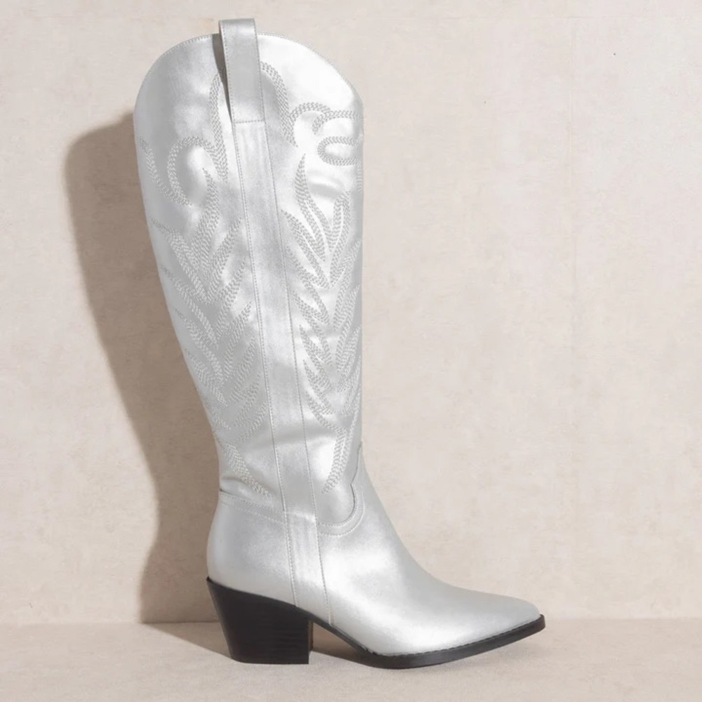 Silver Women's Western Boots